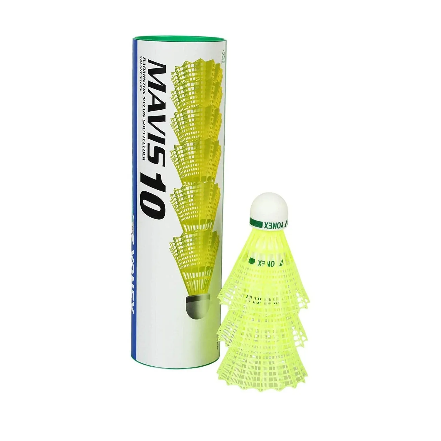 Yonex Mavis 10 badminton Shuttlecock (Yellow) - Green Cap