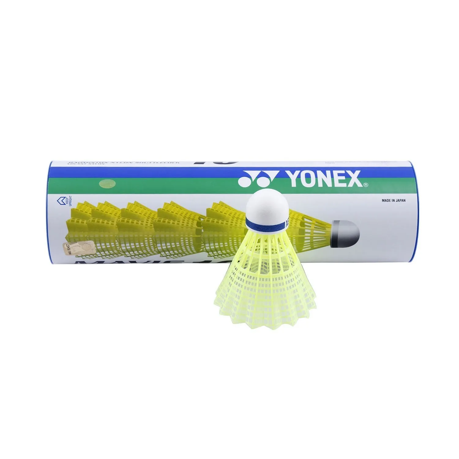 Yonex Mavis 10 badminton Shuttlecock (Yellow) - Green Cap
